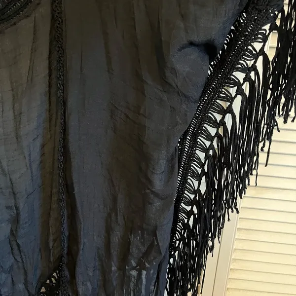 SheIn Black kimono beach coverup - Image 3