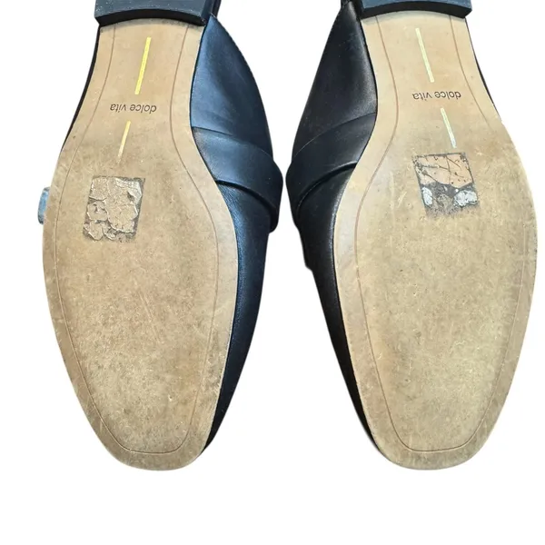 Dolce‎ Vita Shoes Womens Size 8 Black Leather Buckle Loafer Mules Slip On Casual - Image 11