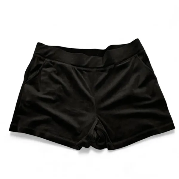 Juicy Couture velour bling spell-out black pullon shorts with pockets Size L - Image 3