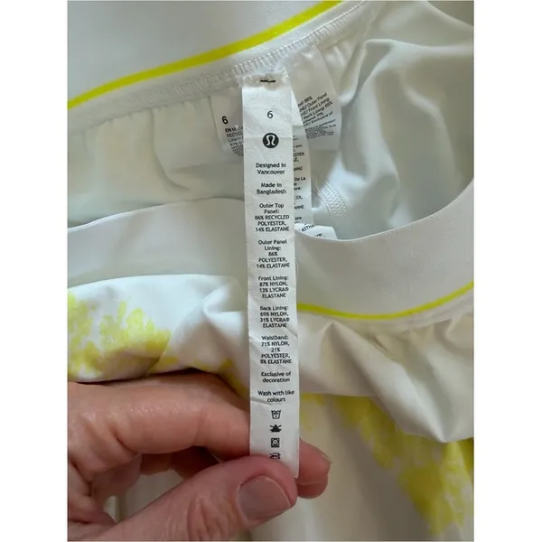Lululemon Court Rival HR Skirt Extended Liner Electric Lemon Size 6 - Image 5