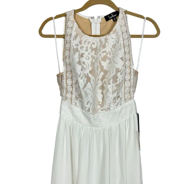 Lulu’s Forever & Always White Lace Maxi Dress Sz XS NWT Bridesmaid Formal - Image 9
