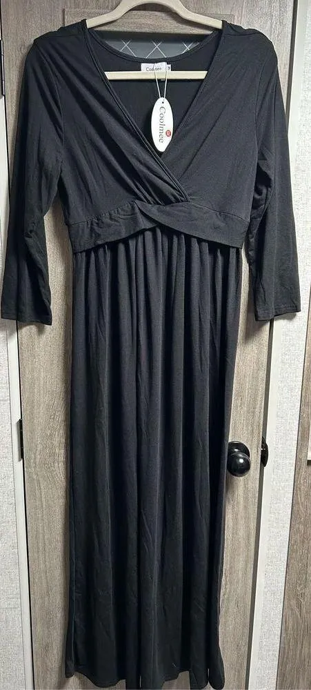 NEW Coolmee Maternity Dress V-Neck M 3/4 Sleeve M - Image 5