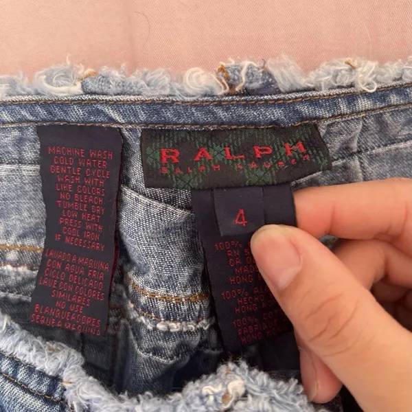 Ralph Lauren Blue Patchwork Grid-Textured Jeans - Image 2