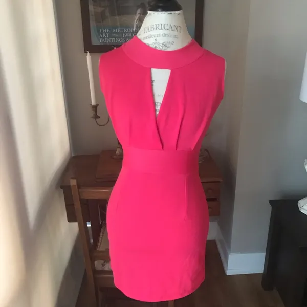 Hot Pink Short Sleeveless Dress Sz S - Image 2