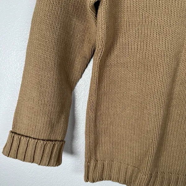 Orvis Turtleneck Sweater Womens Size‎ Medium Tan Brown Knit Cotton Blend Classic - Image 3