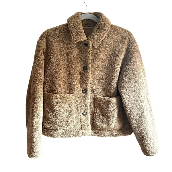 UNIQLO‎ Windproof Fleece Buttoned Jacket Olive X-Small - Image 2