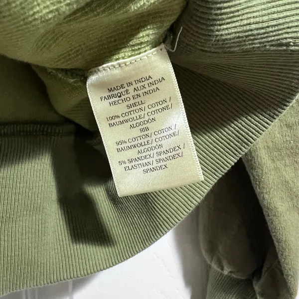 Free People Olive Green Women's Wrap Hoodie Tag Cut Out - Image 3
