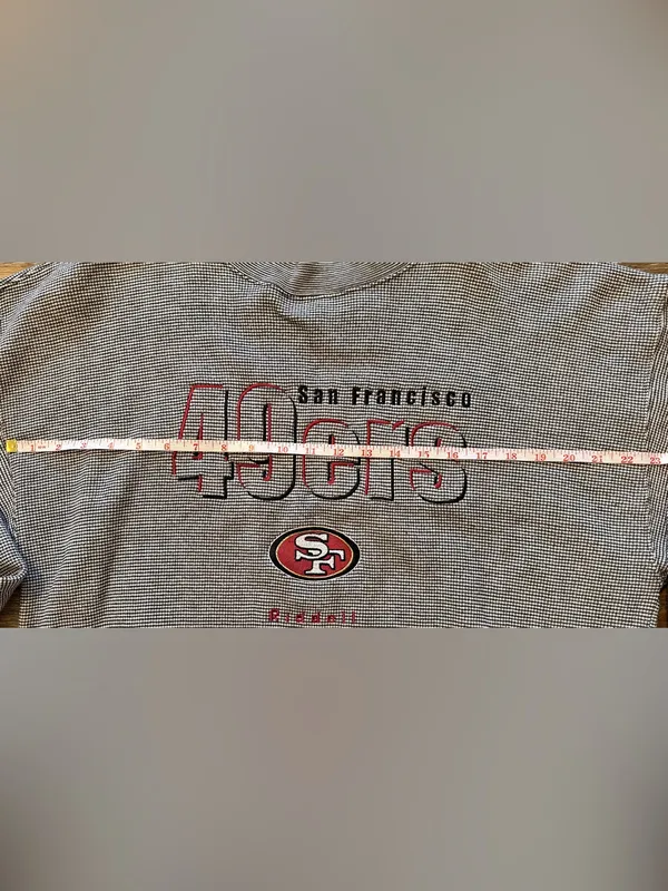 Riddell San Francisco 49ers Houndstooth Crewneck Sweatshirt NFL Gray Black White - Image 9