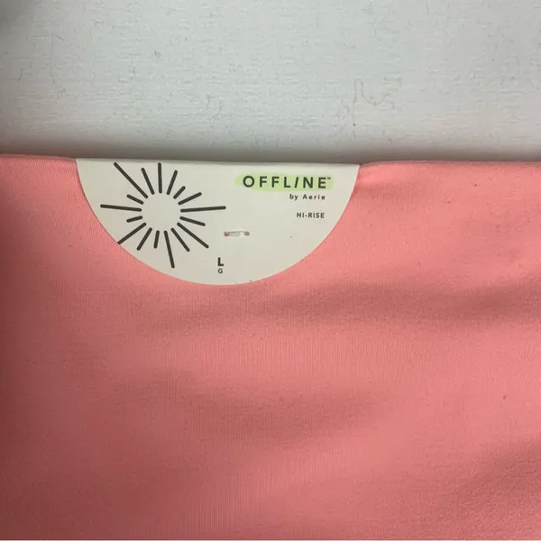 Aerie women's large hugger leggings in pink new coral athletic high rise gym wor - Image 7