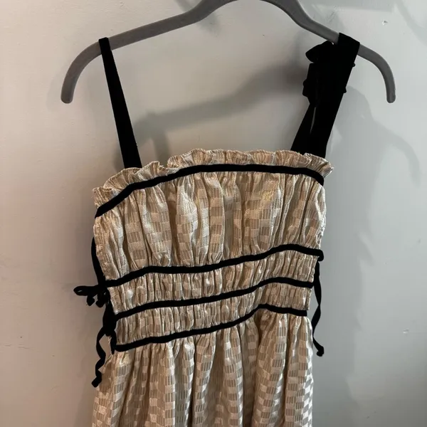 NWT Sofie the Label Claire Dress Gold Jacquard Velvet Straps Size‎ Small - Image 11