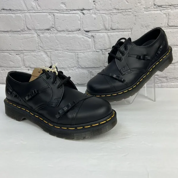 Dr.‎ Martens 1461 Bow Oxford Women's Black Smooth Leather Lace Up Shoes Size 6 - Image 2