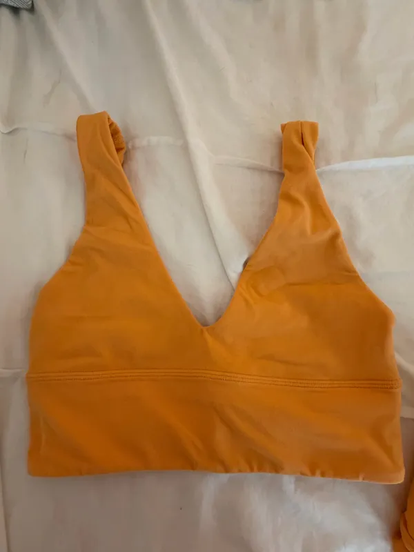 Lululemon Orange Align V-Neck Sports Bra Size 2 & Align 28’ Size 4 Legging Set - Image 3