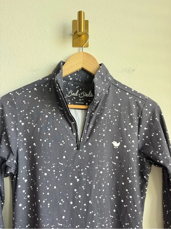 Bad Birdie Women's Performance Quarter Zip Speckled Golf Top Gray XS - Image 3