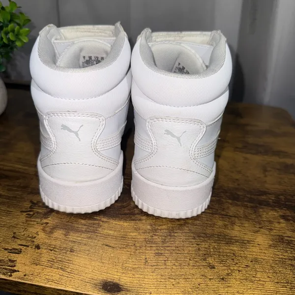 Puma Carina Mid White Sneakers Womens 7.5 Platform High Top Athletic Shoes - Image 5