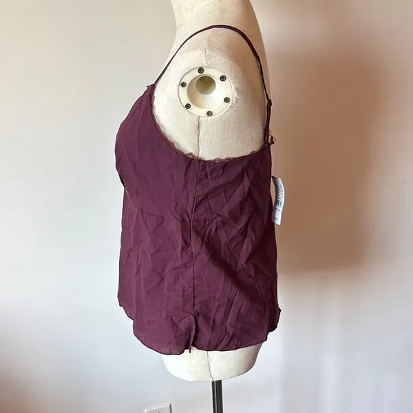 Fitted Purple Asymmetrical Bustier Camisole Size M - Image 2