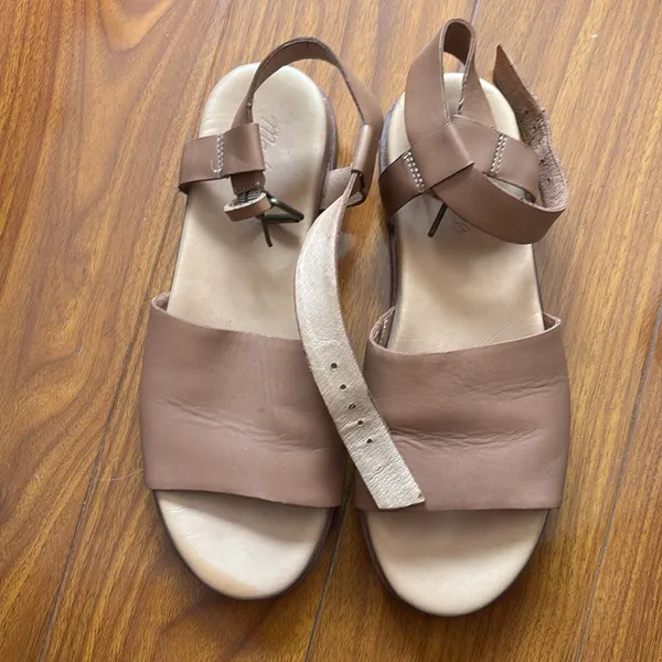 Madewell Noelle Leather Tan Platform Ankle Strap Flat Sandal - Image 2