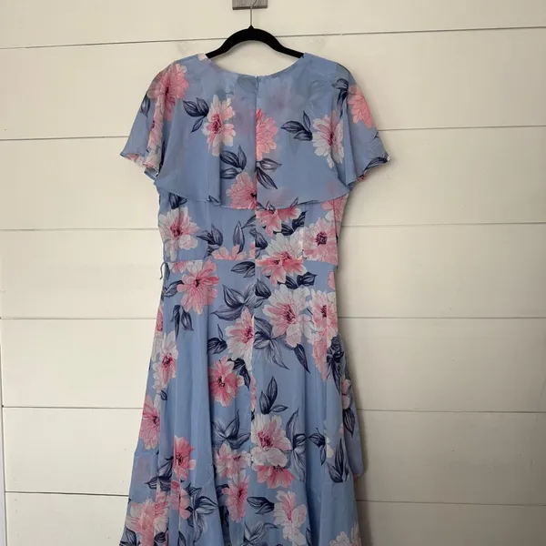 Jessica Howard Women’s 16 Blue Floral Flounce Dress - Image 4