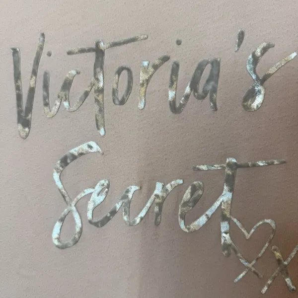 Victoria’s Secret Powder Pink T-shirt With Velour Logo Size Medium - Image 2
