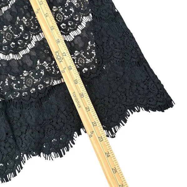 Fire Los Angeles Womens Black Lace Mesh Top Size L Mock‎ Neck Romantic Gothic Dark Feminine - Image 9