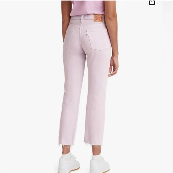 NWT Levi’s 501 Cropped Jeans 30x26 Light Purple Straight Leg Pastel Festival - Image 3
