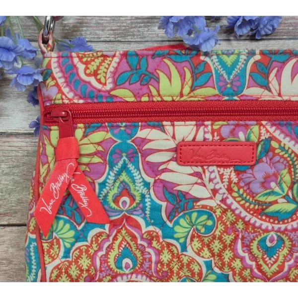 Vera Bradley Crossbody Purse Paisley in Paradise Cotton Quilted Hipster Summer - Image 2