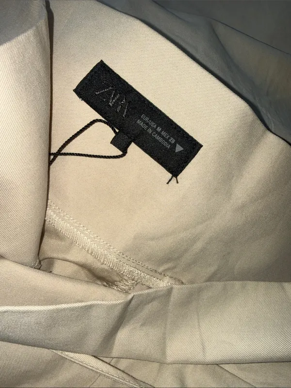 NWOT ZARA Bloggers Fave High-waisted trousers Palazzo Pocket Medium Beige Cream - Image 7