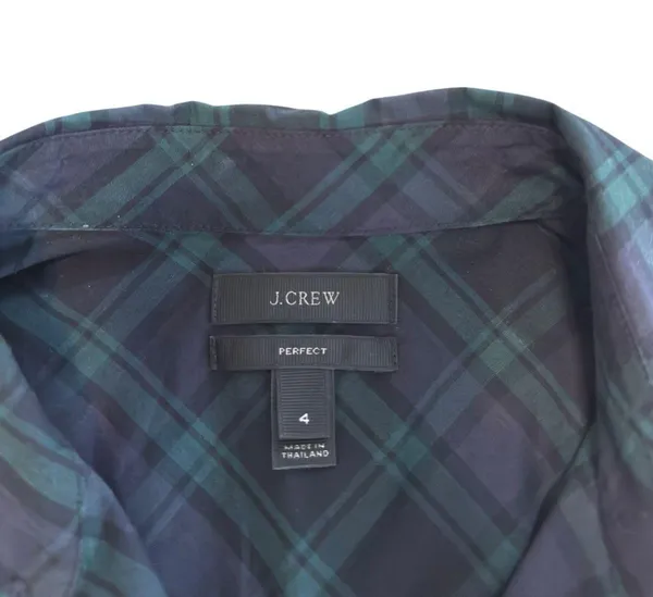 J. Crew Club Collar Perfect Shirt in Black Watch Plaid - Image 6