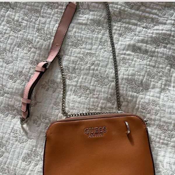 Guess Brown Crossbody Bag with Chain Strap - Image 2