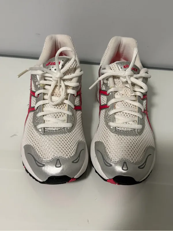 Asics White, Silver & Red Women's Running Shoes - Image 2