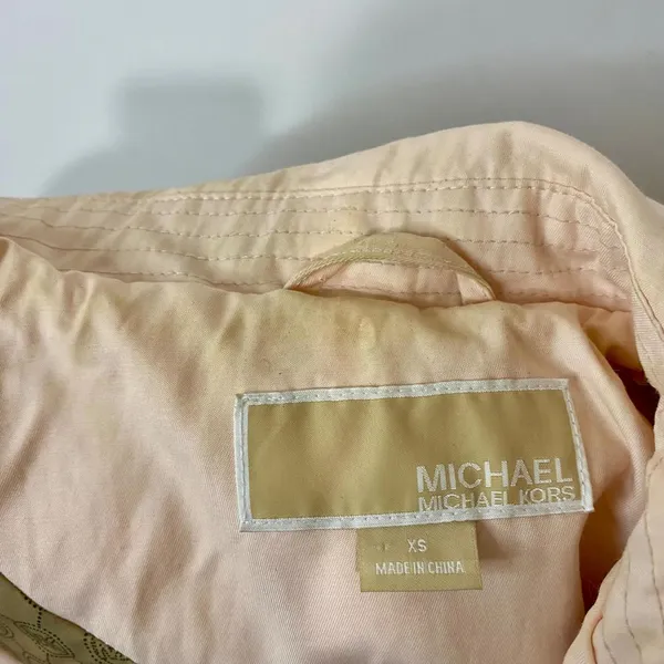 Michael Kors Women's Trench Coat With Buttons Pink Size XS FLAW - Image 11