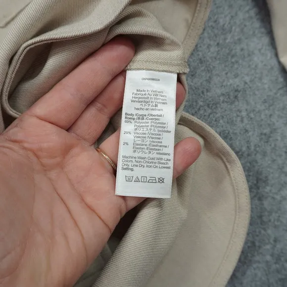 Madewell Womens‎ Size 14 Western Shirt Beige Twill Button Down Flap Pockets - Image 7