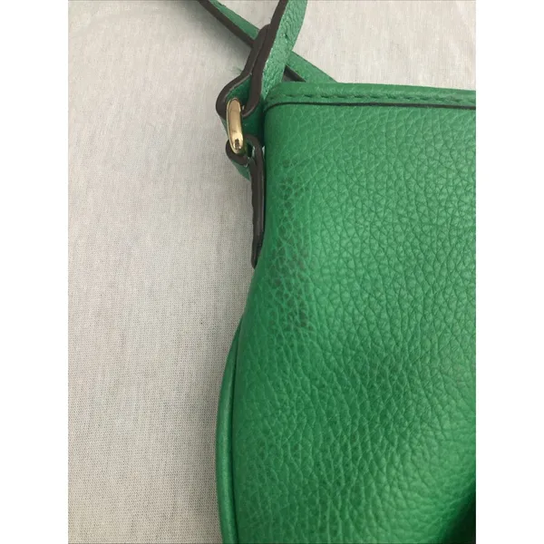 Lauren Ralph Lauren Leather Pebbled Crossbody Green Gold Hardware - Image 11