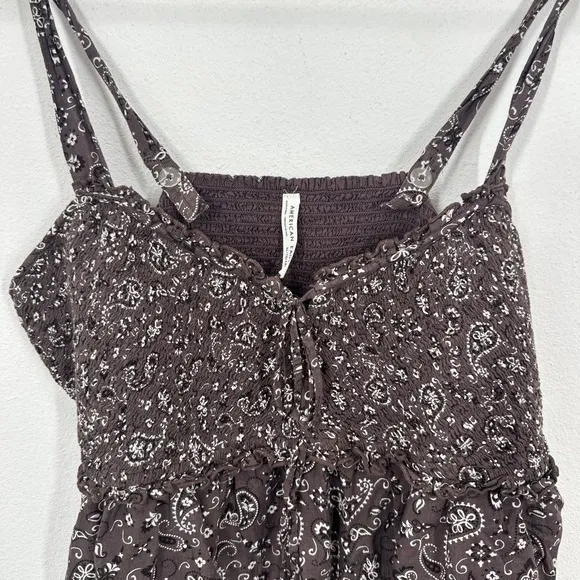 American Eagle‎ Outfitters Smocked Paisley Print Crop Tank Top Women XL Festival - Image 9