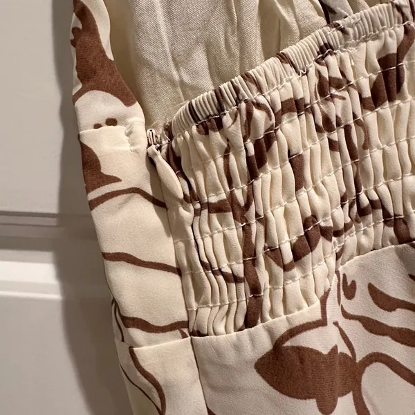 Sundae Muse Side Slit Patterned Midi Dress Brown White Size US 2 Resort Vacation - Image 11