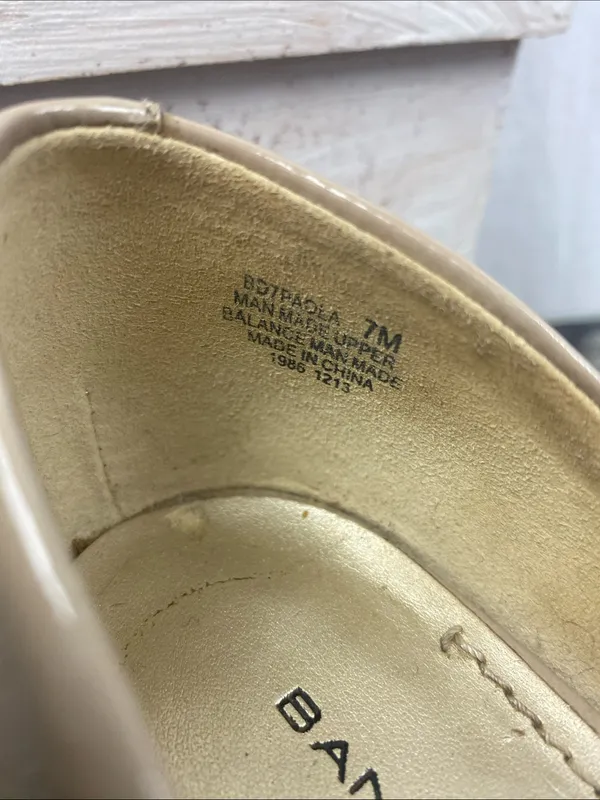 Bandolino Tan Nude Slip On Kitten Heel Square Toe Shoes 7 - Image 5
