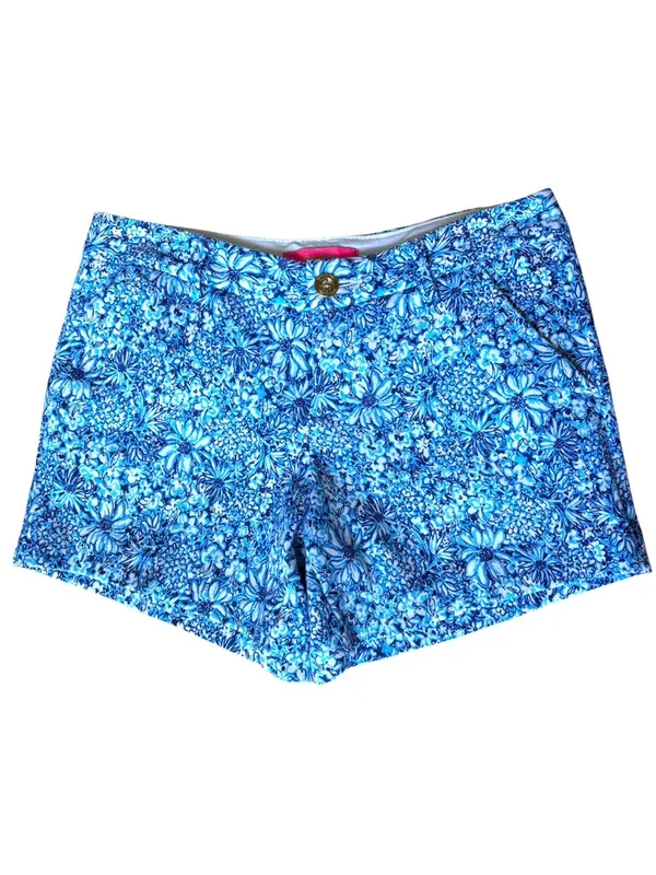 EUC Lilly Pulitzer Callahan Shorts Cumulus Blue Blooming Together Size 2 - Image 2