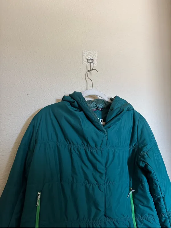 Stio East Butte Insulated Puffer Jacket Sz M Teal Green Outdoor Winter Hood - Image 2