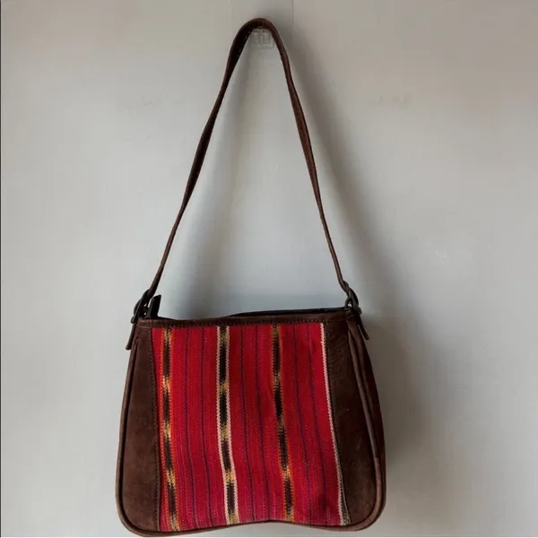 Mansi Brown Suede Handmade Guatemala Tikal Shoulder Bag - Image 8
