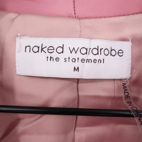 Naked Wardrobe The Statement Blush Pink Feather Trim Pearl Duster Robe M - Image 5