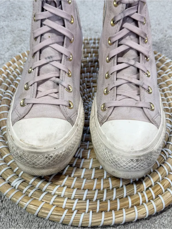Converse All Starts Women’s Chuck Taylor Seasonal Lift Platform Sneakers Pink 8 - Image 2