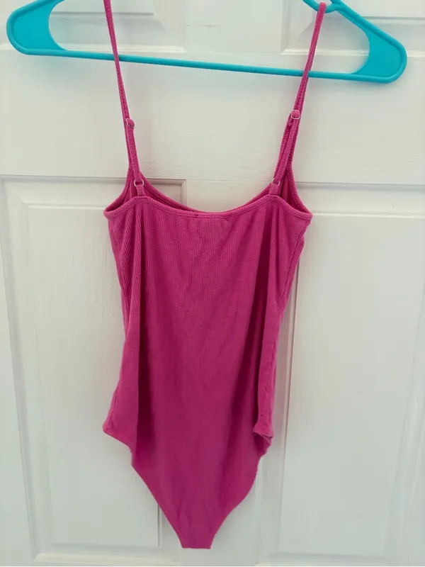 Forever 21 Hot Pink Ribbed Girls' One-Piece Bodysuit - Image 3