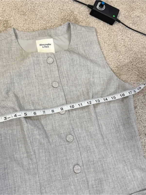 NWT Abercrombie & Fitch Women’s Mara High-Neck Vest Mini Dress Heather Grey S - Image 11