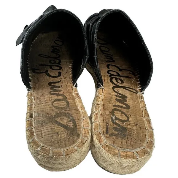 Sam Edelman Lynda Black Leather Espadrille Mules - Image 5