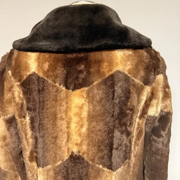 Vintage Faux Fur Coat Brown Size L - Image 9