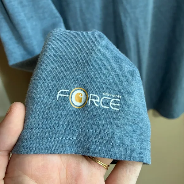 Carhartt Force Quarter Zip Pullover L Blue Heather Womens Slightly Fitted - Image 7