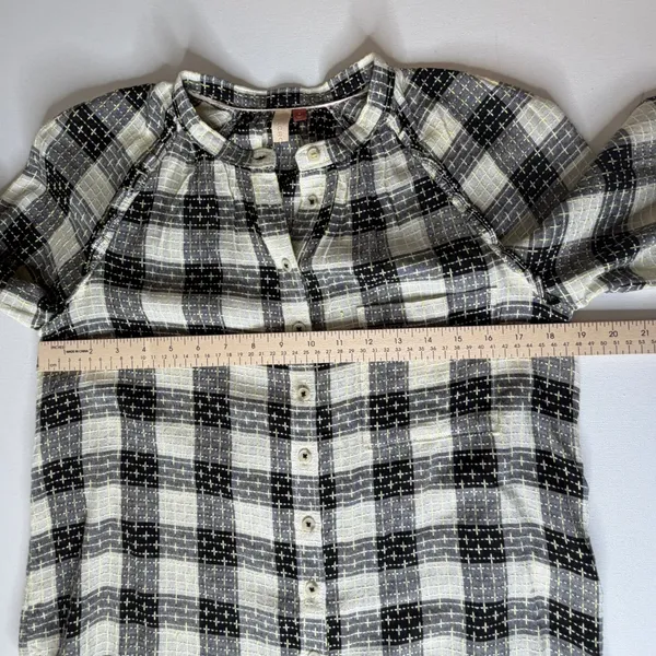 Pilcro Anthropologie Plaid Wool Blend Button Front Blouse Small Boho‎ Academia - Image 11