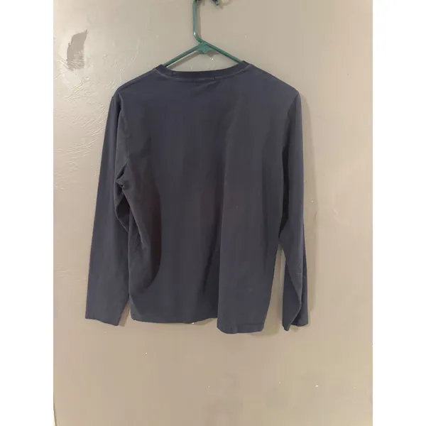 AIOPESON Womens Navy Blue 100% Cotton Long Sleeve Crewneck T-Shirt Size S‎ - Image 3