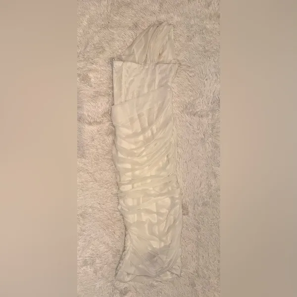NWOT House of cb Valentina one shoulder Bustier dress in ivory sz XS - Image 5