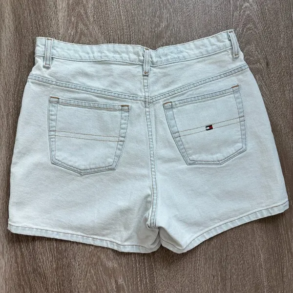 Vintage Tommy Hilfiger Shorts Womens 8/10 Light Wash Denim Classic 90s Beach USA - Image 8
