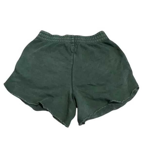 Aerie‎ Fleece Lounge Shorts Women XS Green Raw Hem Pockets Athleisure Comfy - Image 3